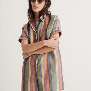 Madewell Striped Multicolor Shirt Dress - EUC